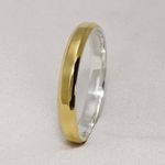 Aliança de Noivado e Casamento em Ouro e Prata Chanfrada Sapphire Promise - Par