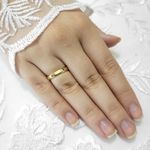 Aliança de Noivado e Casamento em Ouro e Prata Chanfrada Sapphire Promise - Par