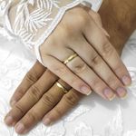 Aliança de Noivado e Casamento em Ouro e Prata Chanfrada Sapphire Promise - Par