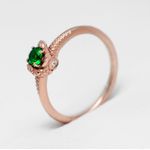 Anel em Ouro 18k com Pedra verde Snake - Peça Única 