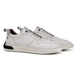 Tênis Casual Pipper Emold em Couro Napa Soft Off White