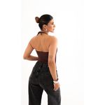 Blusa Frente Única Marrom