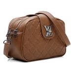 Bolsa Quilted transversal caramelo