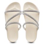 Papete 3 tiras Strass Off White
