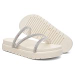 Papete 3 tiras Strass Off White