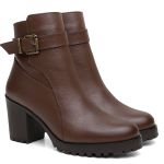 Bota Cano Baixo Salto Bloco Chelsea Pinhão