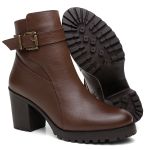 Bota Cano Baixo Salto Bloco Chelsea Pinhão