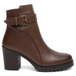 Bota Cano Baixo Salto Bloco Chelsea Pinhão