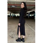 Vestido Longo Manga Longa Preto