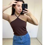 Blusa Frente Única Marrom