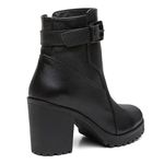 Bota Cano Baixo Salto Bloco Chelsea Preta