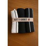 Kit T-shirt Listras e Preta Lisa