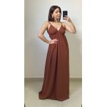 Vestido Dara Longo Marrom Chocolate