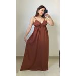 Vestido Dara Longo Marrom Chocolate