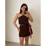 Vestido Curto Fepa Marrom Café