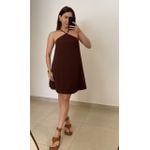 Vestido Curto Fepa Marrom Café