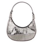 Bolsa Maitê Croco Metal Prata