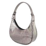 Bolsa Maitê Croco Metal Prata