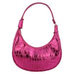 Bolsa Maitê Croco Metal Pink