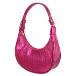 Bolsa Maitê Croco Metal Pink