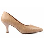 Scarpin Cobra Bege Salto Baixo