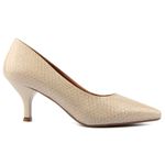 Scarpin Cobra Off White Salto Baixo