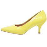 Scarpin Verniz Amarelo Salto Baixo