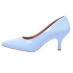 Scarpin Verniz Azul Bebê Salto Baixo