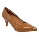 Scarpin Verniz Caramelo Salto Baixo