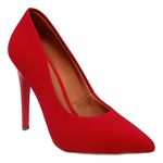 Scarpin Nobuck Vermelho Ferrari Salto Alto