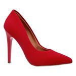 Scarpin Nobuck Vermelho Ferrari Salto Alto