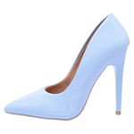 Scarpin Verniz Azul Bebê Salto Alto