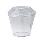 Copo Acrílico Cristal Plastilânia Diamantinho com tampa 150ml c/10 und
