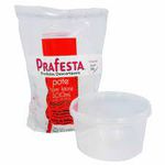 Pote Plástico PP Redondo Prafesta com Tampa e Lacre 500ml c/10 und