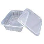 Pote Plástico PP Retangular Prafesta com Tampa e Lacre 350ml c/10 und
