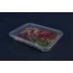 Pote Plástico PP Retangular Cristal Freezer e Microondas Galvanotek Ref. G301 com Tampa 1000ml c/100 und