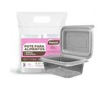 Pote Plástico PP Retangular Rioplastic com Tampa 750ml c/06x24 und