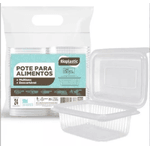 Pote Plástico PP Retangular Rioplastic com Tampa 500ml c/24 und