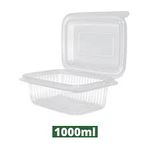 Pote Plástico PP Retangular Rioplastic com Tampa 1000ml c/06x24 und