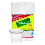 Pote Plástico PP Redondo Rioplastic com Tampa 500ml c/12x25 und