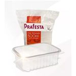 Pote Plástico PP Retangular Prafesta com Tampa 500ml c/06x24 und