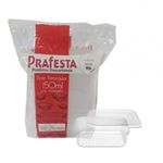 Pote Plástico PP Retangular Prafesta com Tampa 150ml c/15x20 und