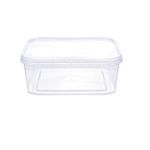 Pote Plástico PP Quadrado Prafesta com Tampa e Lacre 400ml c/20x10 und