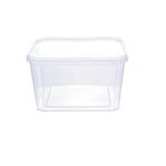 Pote Plástico PP Quadrado Prafesta com Tampa e Lacre 600ml c/20x10 und