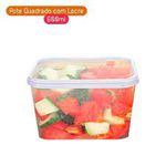 Pote Plástico PP Quadrado Prafesta com Tampa e Lacre 600ml c/10 und