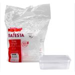 Pote Plástico PP Retangular Prafesta com Tampa e Lacre 500ml c/10 und