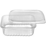 Pote Plástico PP Retangular Prafesta com Tampa 350ml c/06x24 und