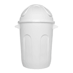 Lixeira Tipo Cesto Fechado Basculante Jaguar 60L Branco Ref. 3000