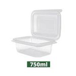 Pote Plástico PP Retangular Rioplastic com Tampa 750ml c/24 und