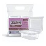 Pote Plástico PP Retangular Rioplastic com Tampa 750ml c/24 und
